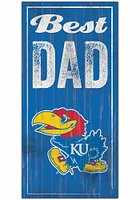 Kansas Jayhawks Best Dad Sign - Blue