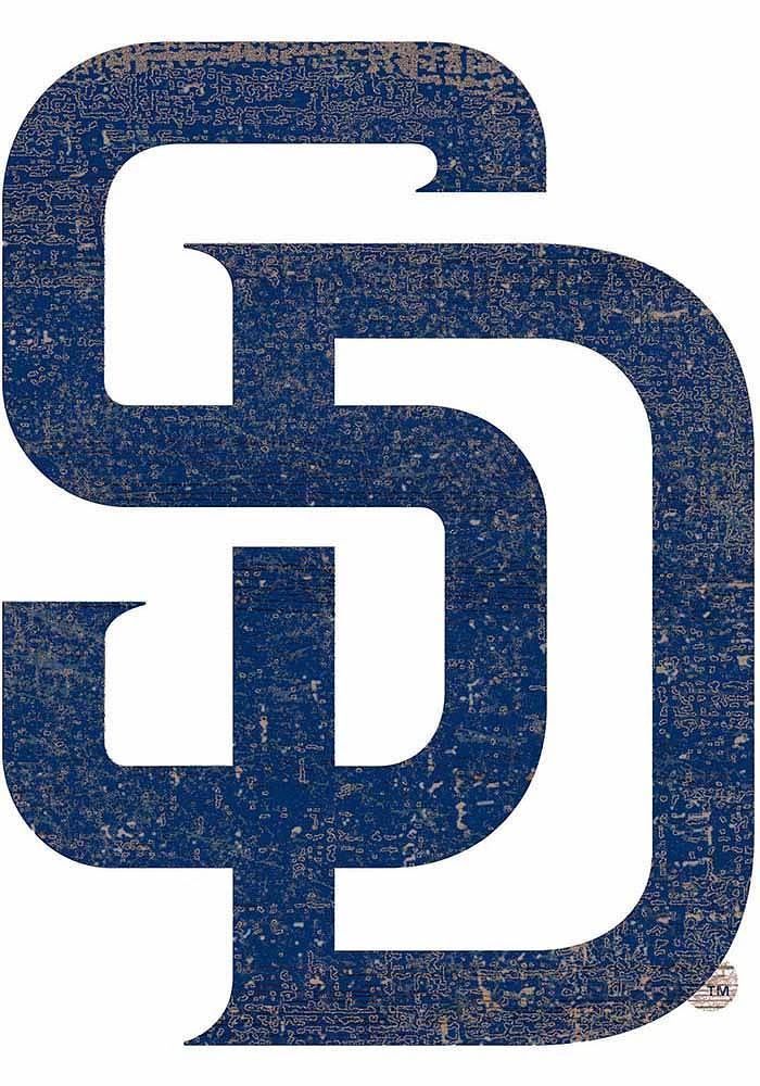 San Diego Padres Distressed Logo Cutout Sign - Blue