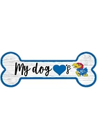 Kansas Jayhawks Dog Bone 6x12 Sign - Blue
