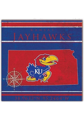 Kansas Jayhawks Coordinates Sign - Blue
