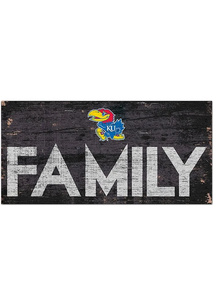 Kansas Jayhawks Family 6x12 Sign - Blue