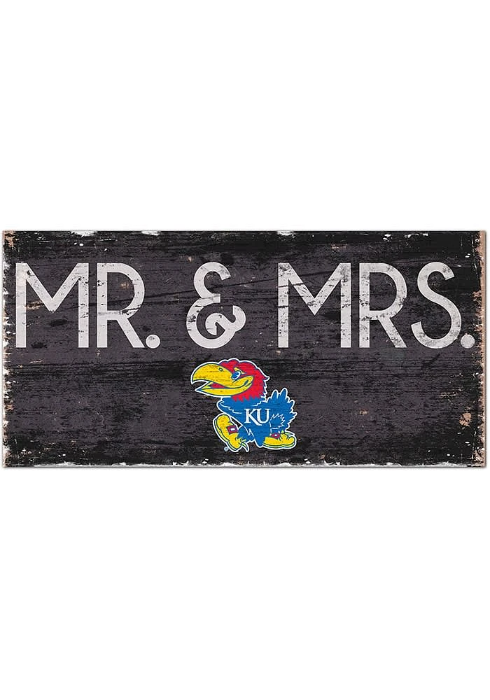 Kansas Jayhawks Mr and Mrs Sign - Blue