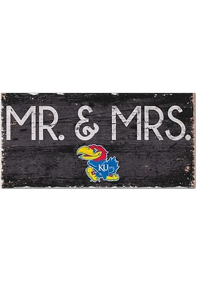 Kansas Jayhawks Mr and Mrs Sign - Blue