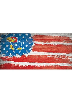 Kansas Jayhawks Flag 6x12 Sign - Blue