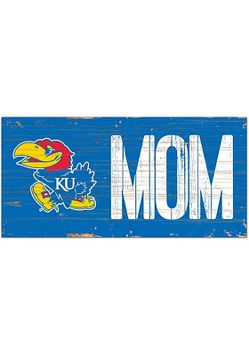 Kansas Jayhawks MOM Sign - Blue