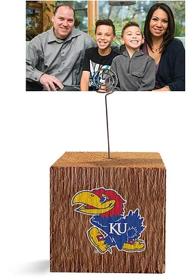Kansas Jayhawks Block Spiral Photo Holder Blue Desk Accessory