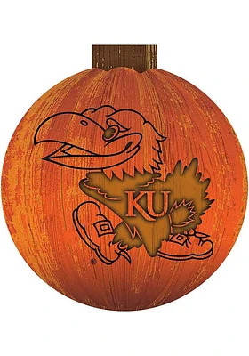 Kansas Jayhawks Halloween Pumpkin Sign - Blue