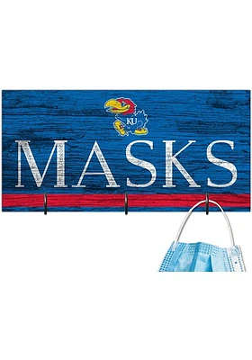 Kansas Jayhawks Team Color Mask Holder Sign - Blue