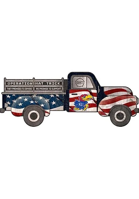 Kansas Jayhawks OHT Truck Flag Cutout Sign - Blue