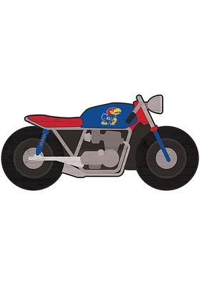 Kansas Jayhawks Motorcycle Cutout Sign - Blue