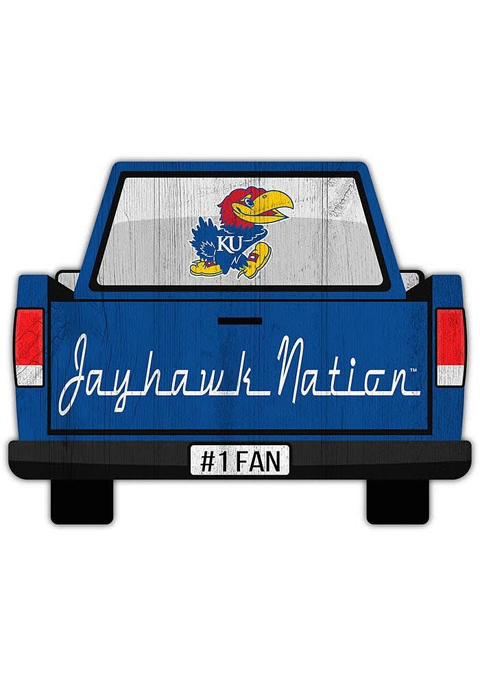 Kansas Jayhawks Truck Back Cutout Sign - Blue