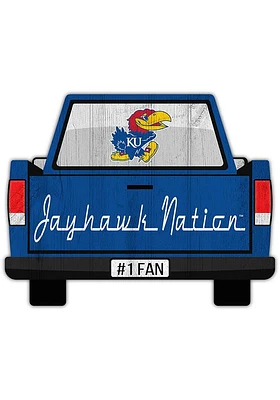 Kansas Jayhawks Truck Back Cutout Sign - Blue