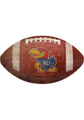 Kansas Jayhawks Baseball Shaped Sign - Blue