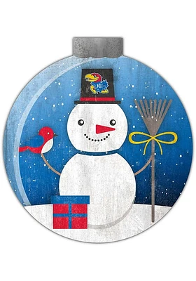Kansas Jayhawks Snowglobe 12 Inch Sign - Blue