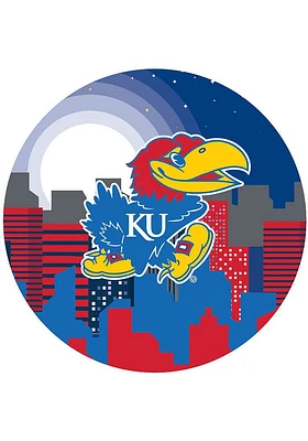 Kansas Jayhawks Landscape Circle Sign - Blue