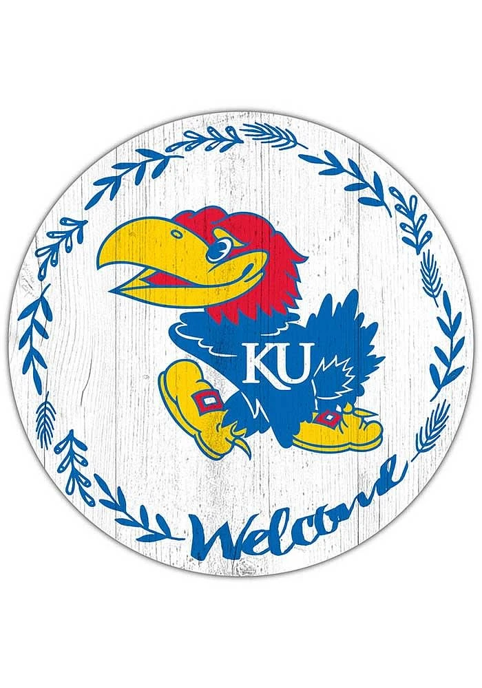 Kansas Jayhawks Welcome Circle Sign - Blue