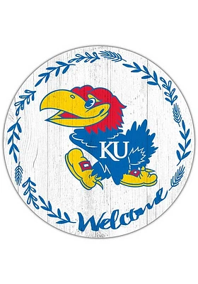 Kansas Jayhawks Welcome Circle Sign - Blue