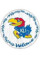 Kansas Jayhawks Welcome Circle Sign - Blue