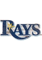 Tampa Bay Rays Distressed Logo Cutout Sign - Navy Blue