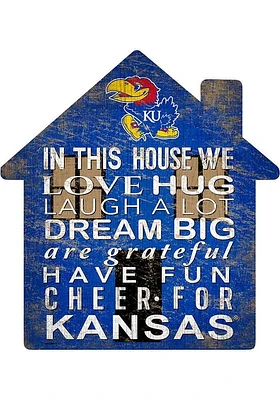 Kansas Jayhawks 12 inch House Sign - Blue