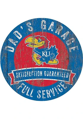 Kansas Jayhawks Dads Garage Sign - Blue