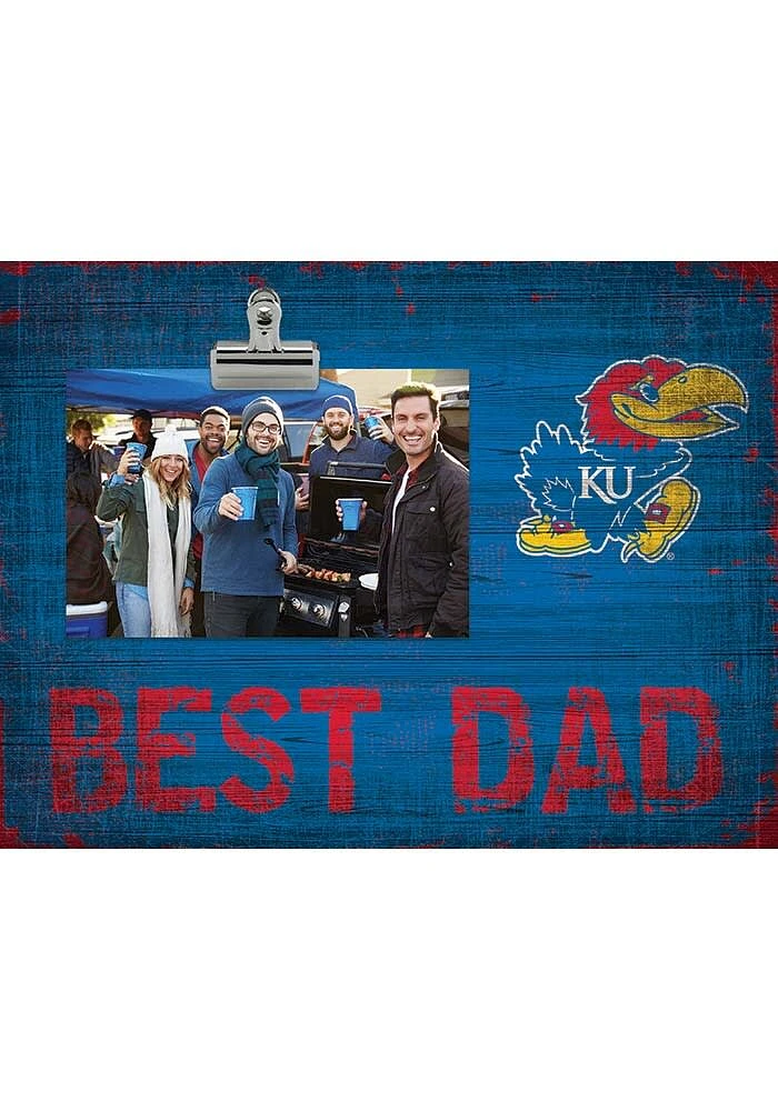 Kansas Jayhawks Best Dad Clip Picture Frame - Blue