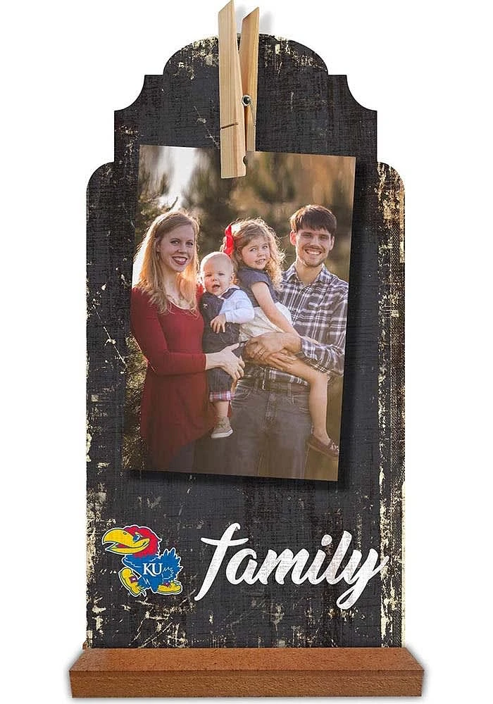 Kansas Jayhawks Family Clothespin Sign - Blue