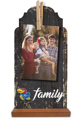 Kansas Jayhawks Family Clothespin Sign - Blue