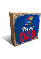 Kansas Jayhawks Best Dad Block Sign - Blue