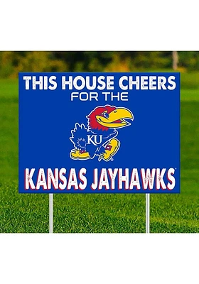 Kansas Jayhawks This House Cheers For Yard Sign - Blue