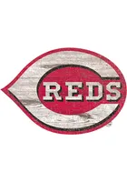 Cincinnati Reds Distressed Logo Cutout Sign