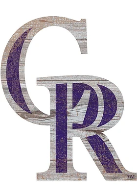 Colorado Rockies Distressed Logo Cutout Sign - Purple