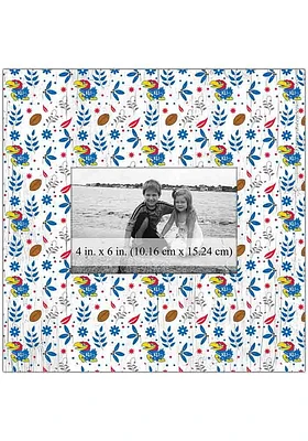 Kansas Jayhawks Floral Pattern Picture Frame - Blue