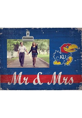 Kansas Jayhawks Mr and Mrs Clip Picture Frame - Blue