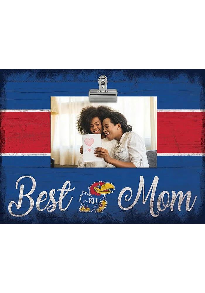 Kansas Jayhawks Best Mom Clip Picture Frame - Blue