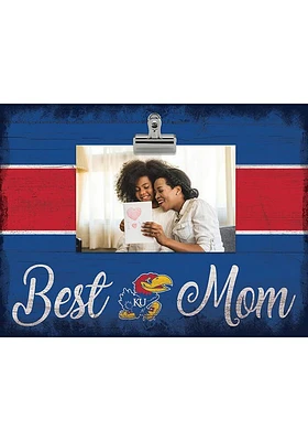 Kansas Jayhawks Best Mom Clip Picture Frame - Blue