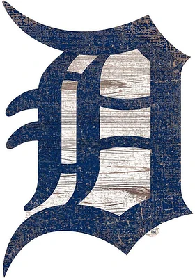 Detroit Tigers Distressed Logo Cutout Sign - Blue