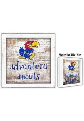 Kansas Jayhawks Adventure Awaits Box Sign - Blue