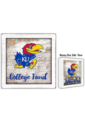 Kansas Jayhawks College Fund Box Sign - Blue