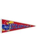 Kansas Jayhawks Wood Pennant Sign - Blue