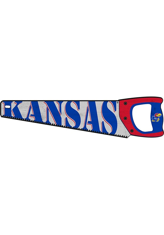 Kansas Jayhawks Wood Handsaw Sign - Blue