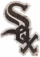 Chicago White Sox Distressed Logo Cutout Sign - Black