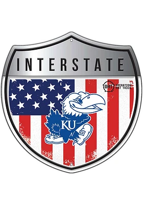 Kansas Jayhawks 24in Americana Interstate Sign - Blue