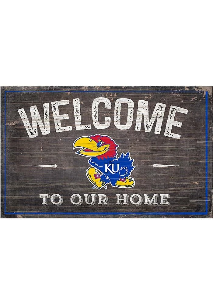 Kansas Jayhawks Welcome to our Home Sign - Blue