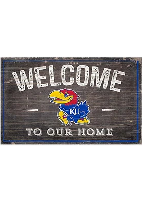 Kansas Jayhawks Welcome to our Home Sign - Blue