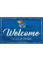 Kansas Jayhawks Team Welcome 11x19 Sign - Blue