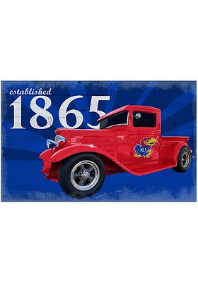 Kansas Jayhawks Established Truck Sign - Blue