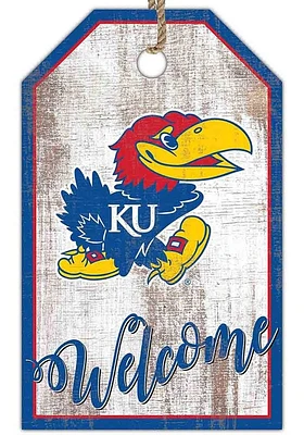 Kansas Jayhawks Welcome Team Tag Sign - Blue