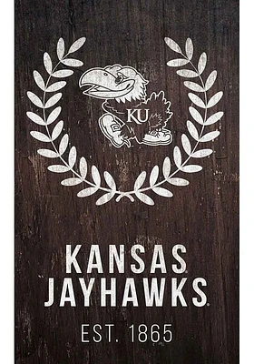 Kansas Jayhawks Laurel Wreath Sign - Blue