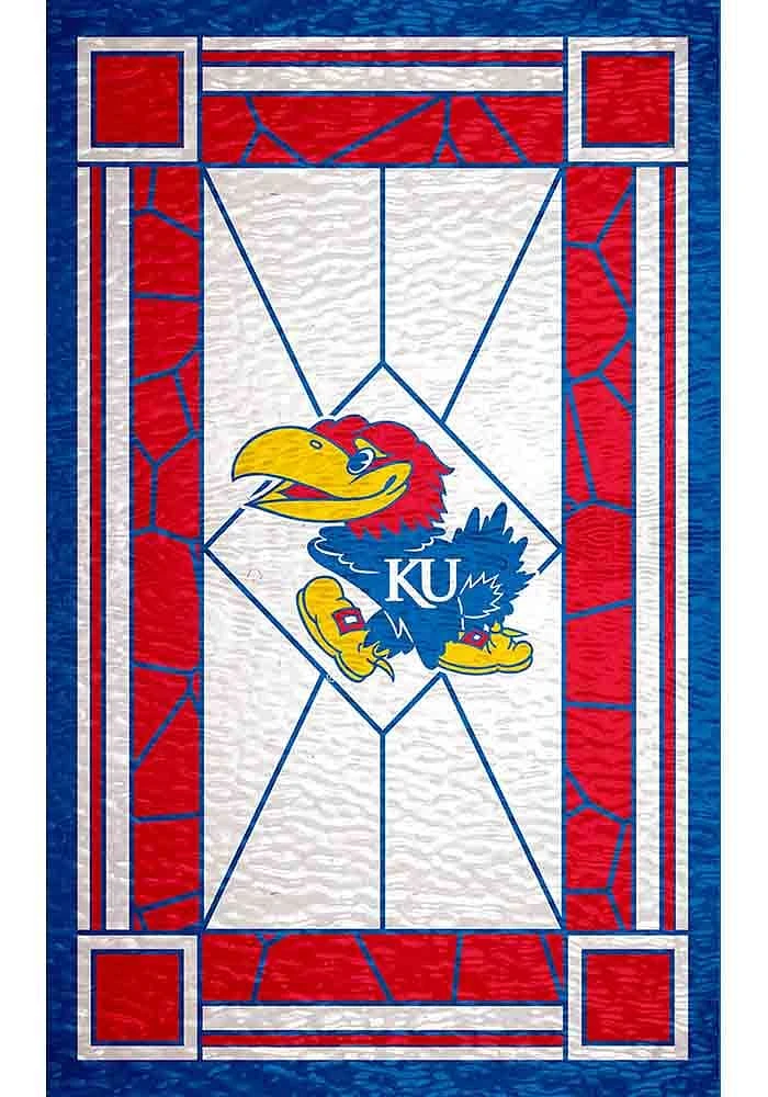 Kansas Jayhawks Stained Glass Sign - Blue